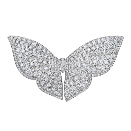 Брошь с бриллиантами, белое золото