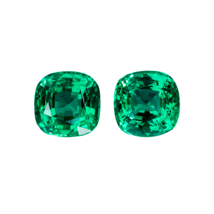 Сет из двух изумрудов, Кушон, 4,24ct/ 4,41ct 1
