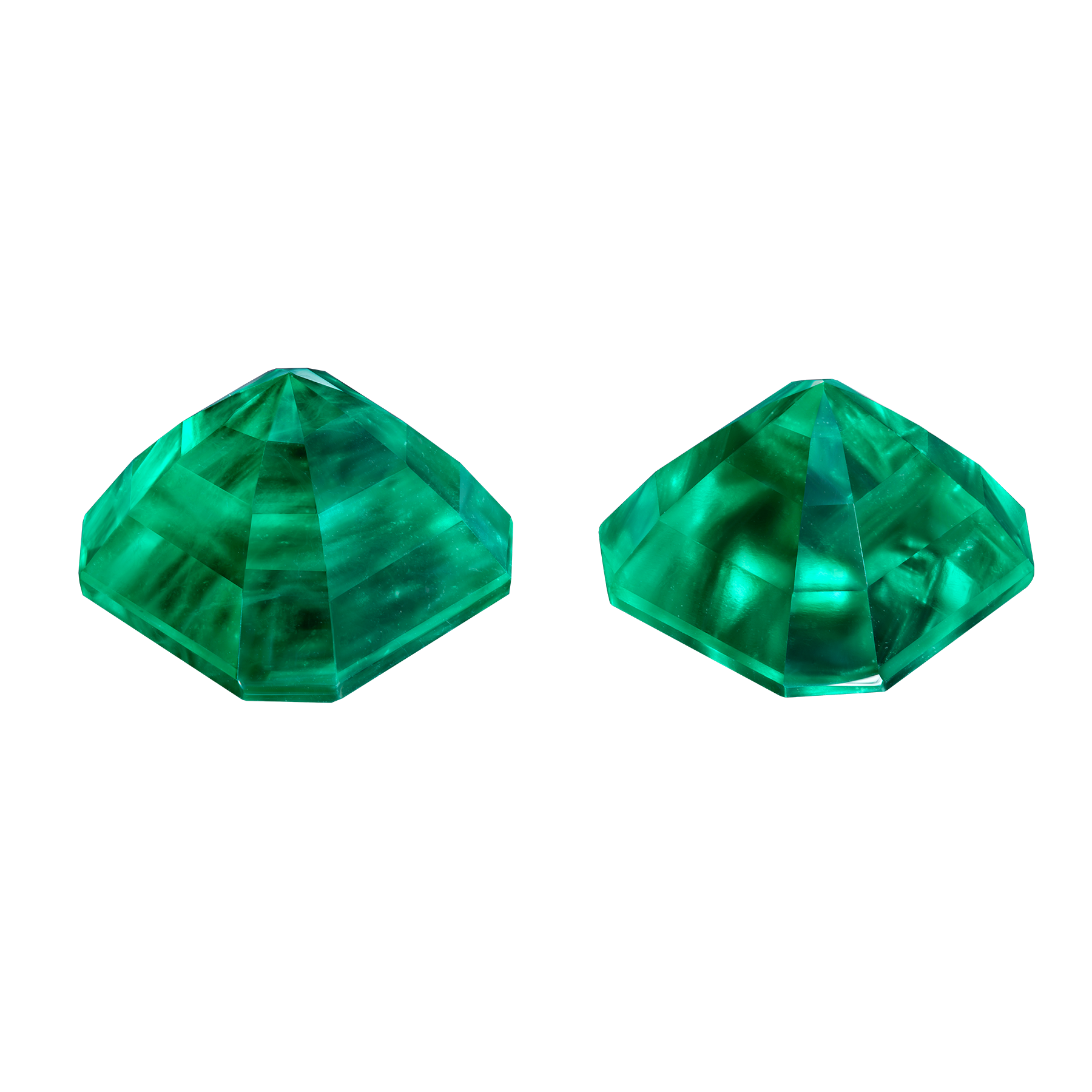 Сет из двух изумрудов Muzo Green, COLOMBIA, Октагон, 9,05ct /8,13ct