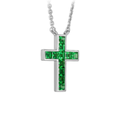 Колье с тсаворитами, белое золото