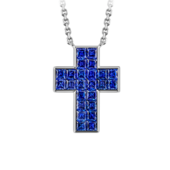 Колье с сапфирами, белое золото