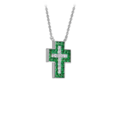 Колье с тсаворитами и бриллиантами, белое золото