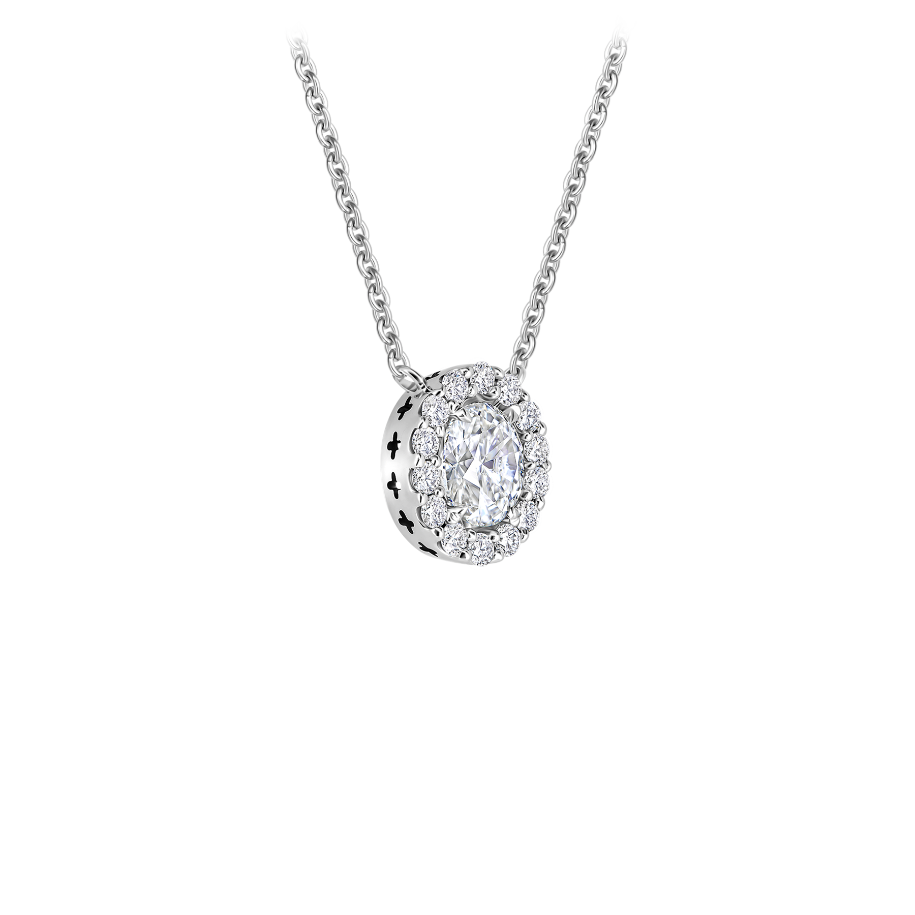 Колье с бриллиантами, белое золото