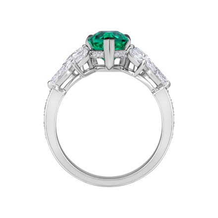 Кольцо с изумрудом и бриллиантами, белое золото 3