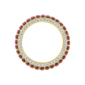 Кольцо с рубинами и бриллиантами, жёлтое золото