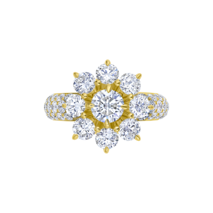 Кольцо с бриллиантами, жёлтое золото 2