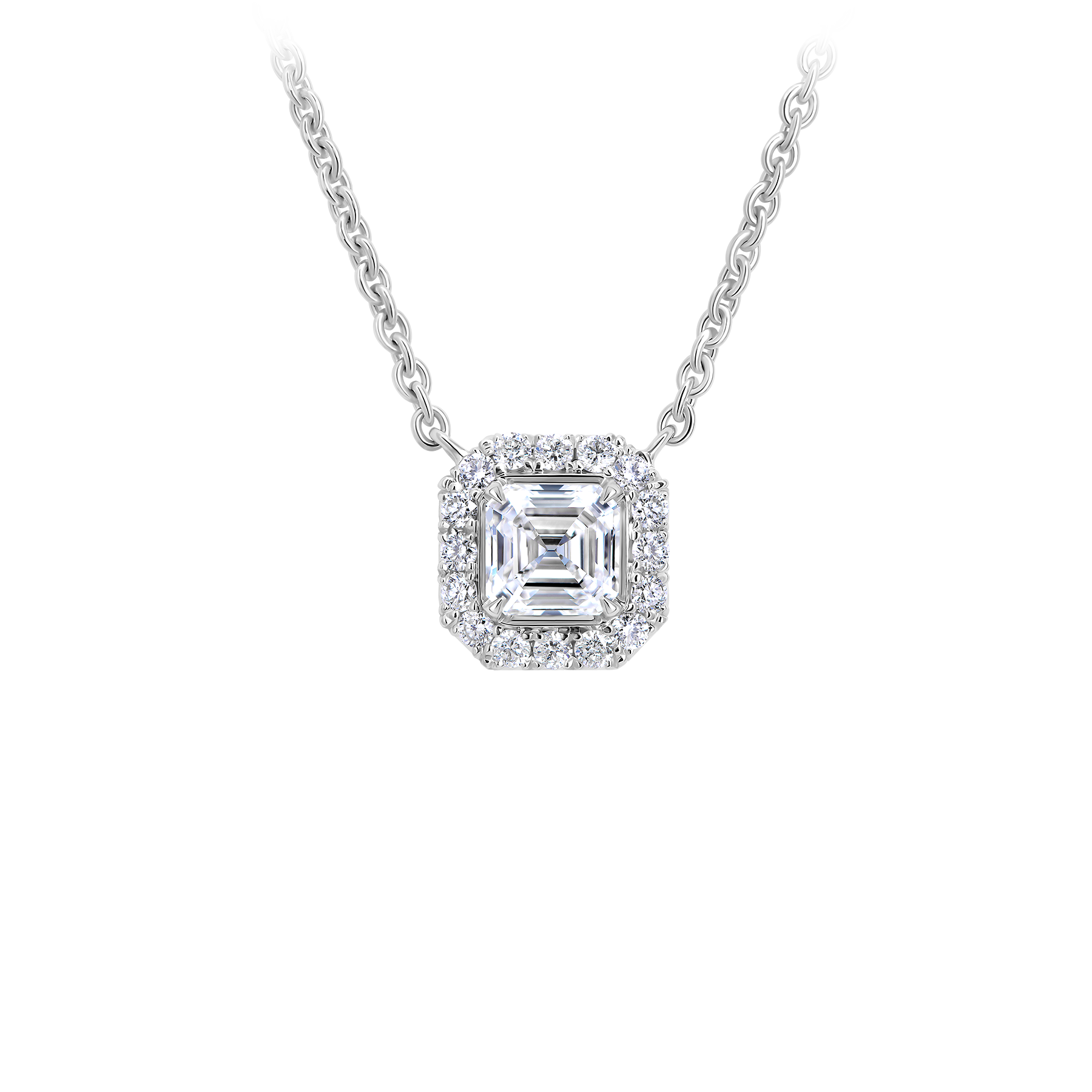 Колье с бриллиантами, белое золото