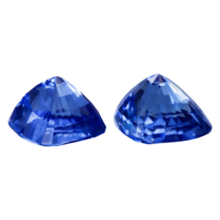 Сет из двух сапфиров, SRI LANKA, Кушон, 9,01 ct/ 8,23 ct 2