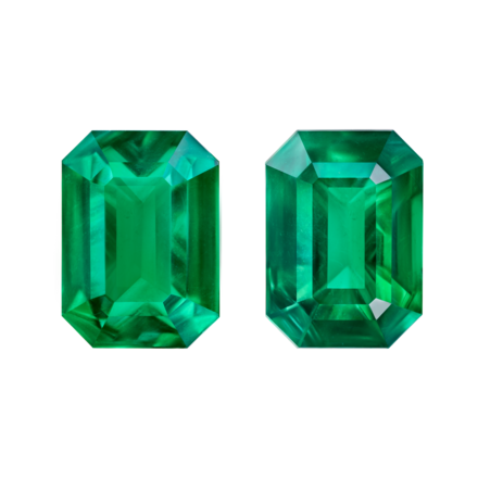 Сет из двух изумрудов ZAMBIA, Октагон, 9,02 ct / 9,71 ct 1