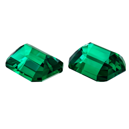 Сет из двух изумрудов ZAMBIA, Октагон, 11,58 ct /10,78 ct 2