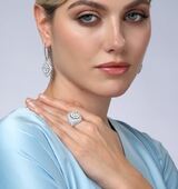 Серьги с бриллиантами, белое золото